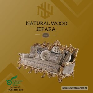 Sofa Tamu Mewah Gold Ukir Jepara Nwj 01