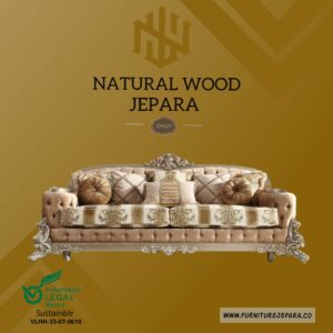 Sofa Tamu Mewah Jepara Furniture Klasik Ukir Gold Nwj 40