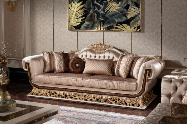 Sofa Tamu Mewah Ukir Emas Furniture Jepara Nwj 27