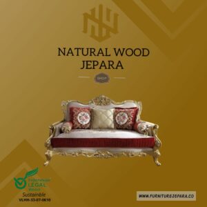 Sofa Tamu Mewah Ukir Jepara Gaya Modern Gold Nwj 35