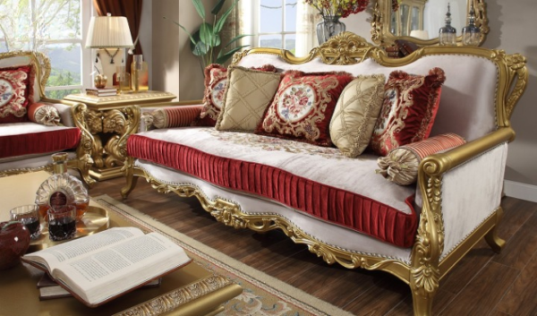 Sofa Tamu Mewah Ukir Jepara Modern Gold Nwj 35