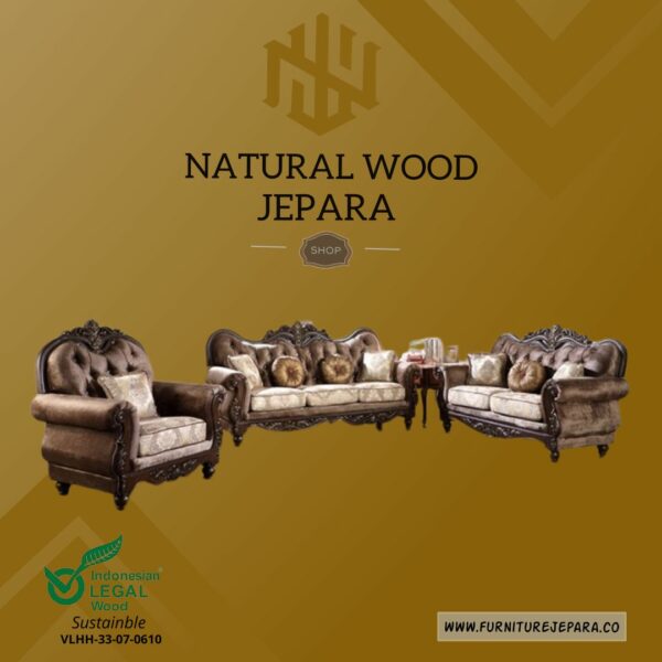 Kursi Tamu Mewah Ukiran Jepara Teak Wood Nwj 54