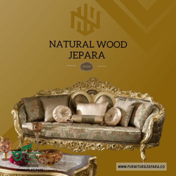 Set Kursi Sofa Mewah Carving Exclusive Ruang Tamu Nwj 76