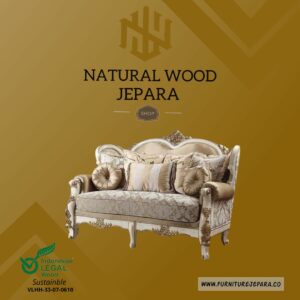 Set Kursi Tamu Sofa Mewah Klasik White Elegant Jepara Nwj 52