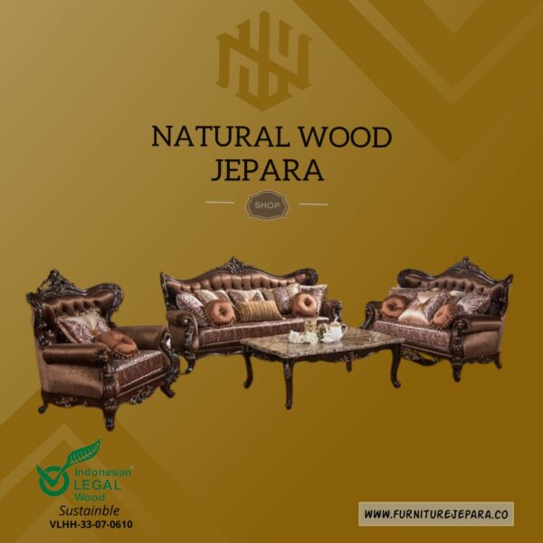 Sofa Tamu Mewah Klasik Ukiran Jepara Model Eropa Nwj 67