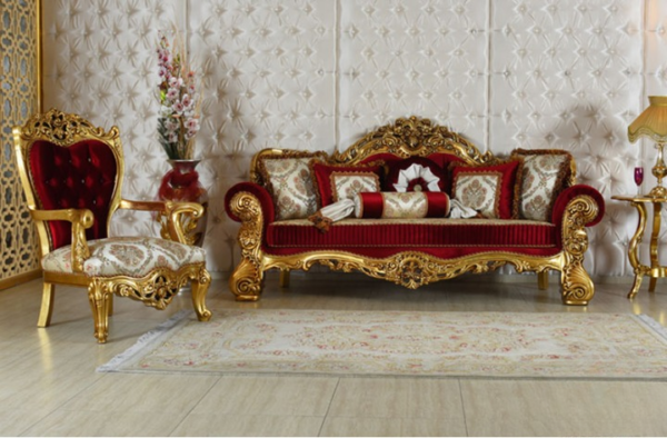 Sofa Ruang Tamu Mewah Golden Carving Nwj 93