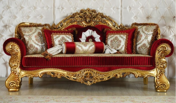 Sofa Ruang Tamu Mewah Golden Carving Turki Nwj 93