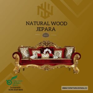 Sofa Ruang Tamu Mewah Golden Carving Turki Style Nwj 93