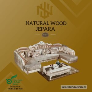 Sofa Sudut Ruang Tamu Gaya Mewah Modern Custom Jepara